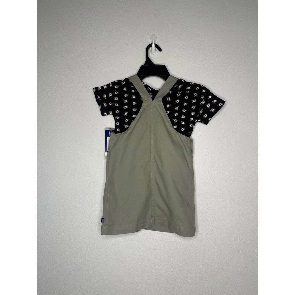 GAP Kids Girls‎ Outfit Set Dress & Shirt, Black Floral, Size XS (4/5)